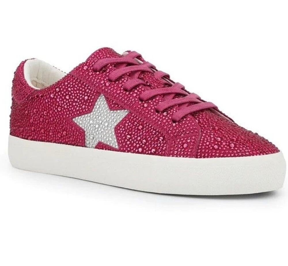 NEW Vintage Havana Splash Fuschia Rhinestone Star Stone Sneaker Size 10
